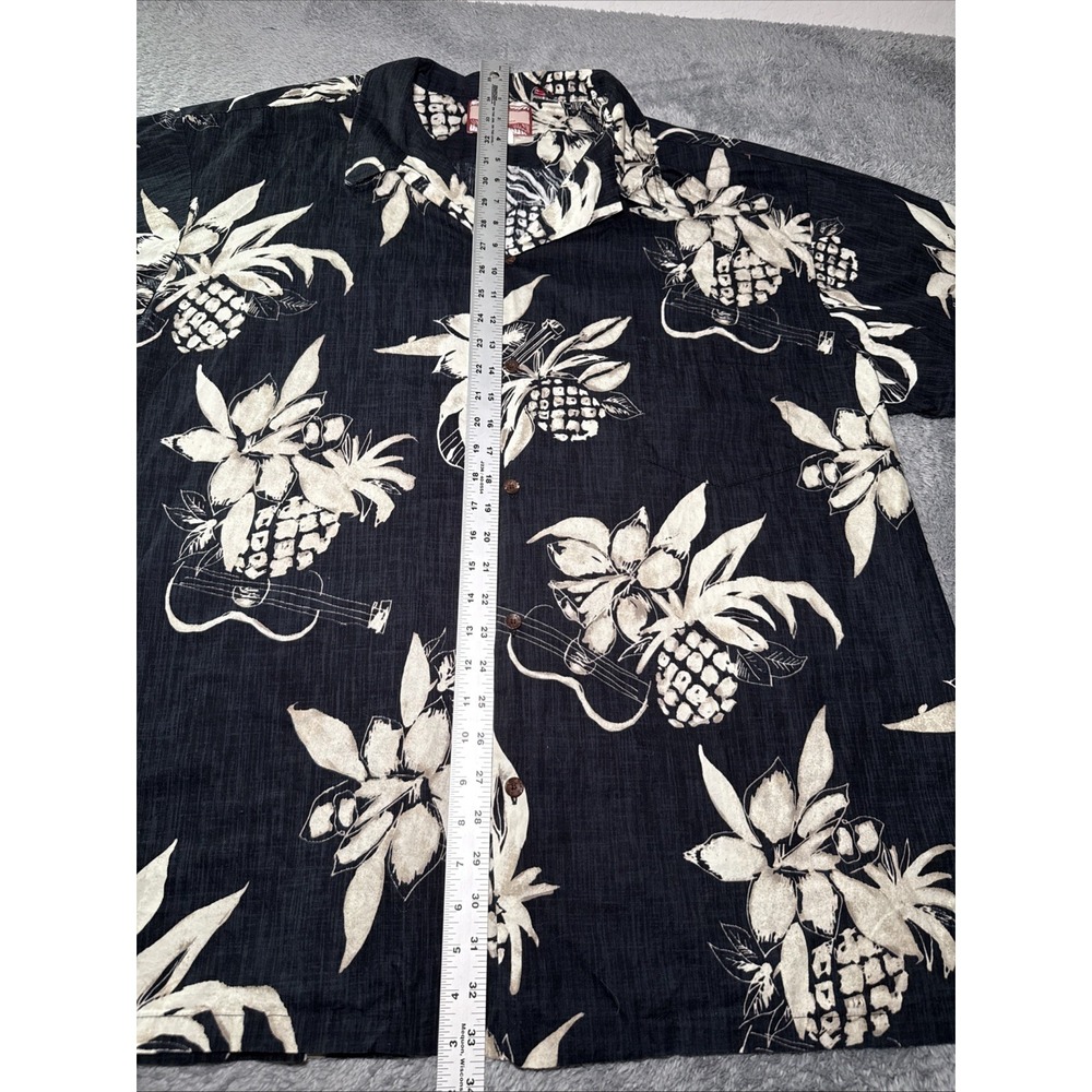 VTG RJC Men's SZ 4XL Hawaiian Shirt Button Up Black Navy Floral Made In Hawaii - Picture 6 of 16